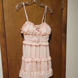 NWOT Wild Fable Sleeveless Peach Ruffle Mini Dress M